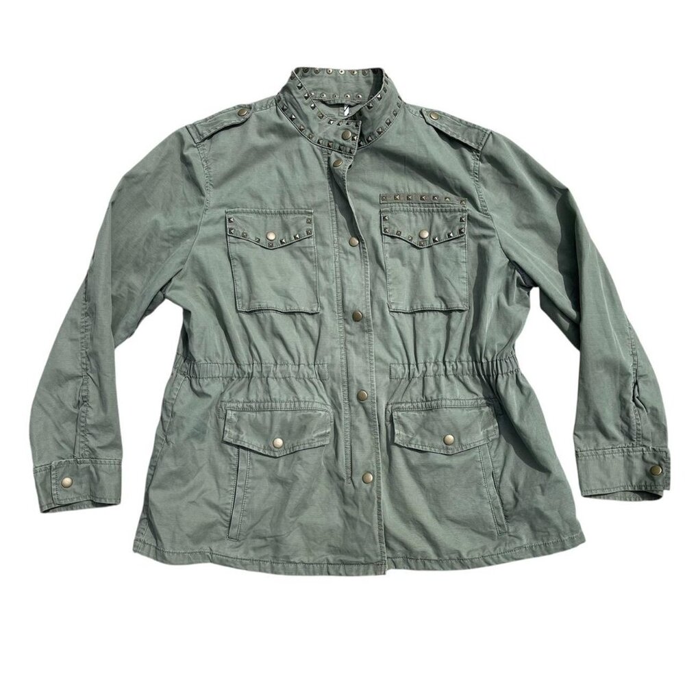 Gap Garland Green Studded Utility Jacket SZ XL Cotton Military Style Boho
